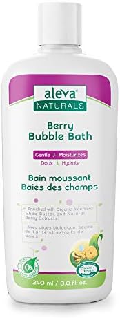 Aleva Naturals Bubble Bath | Long Lasting Moisture for Sensitive Skin | Made with Natural and Organic Ingredients with Fresh Berry Scent | for Newborn Babies and Toddlers - 8 Fl Oz