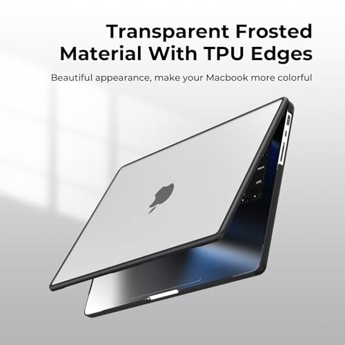 Image of BlueSwan Hard Shell Case Compatible for MacBook Pro 16 inch M5 2026 2025-2021 M4 M3 M2 M1 Pro /Max Chip, A3429 A3428 A3403 A3186 A2991 A2780 A2485, Matte Cover Anti-Cracking TPU Bumper, Frosted Clear