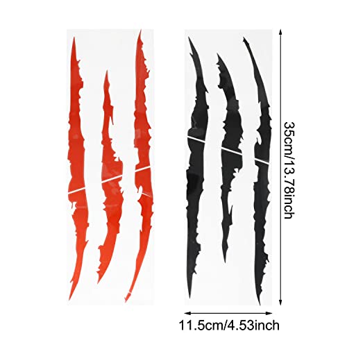 Honbay 2 Pair Monster Claw Scratch Car Stickers Simulation Stripes Scratch Headlight Decal For Helmets Motorcycles Car Computer And Window (2 Color) #TOP1