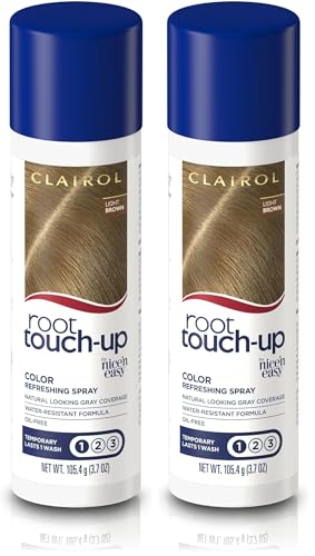 Clairol Root Touch-Up by Nice'n Easy Temporary Hair Coloring Spray, Light Brown Hair Color, Pack of 2
