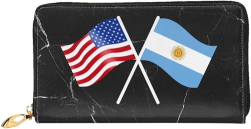 American And Argentina Flag Wallet Card Bag