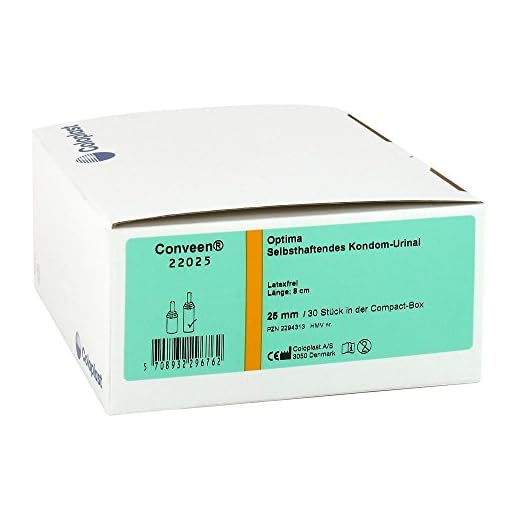 Conveen optima Urinalkondom für Männer - Silikon - 25 mm Durchmesser - 8 cm Schaftlänge - 30 Stück