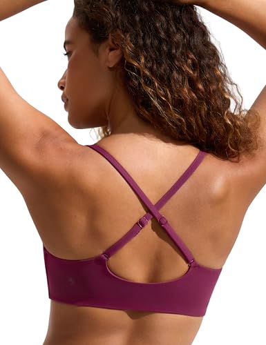 Image of CRZ YOGA D-DD Scoop Neck Bikini Tops | Removable Pads, Adjustable Spaghetti Straps, Swim, Bathing Suit Bra for Women