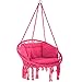 TecTake 800708 Fauteuil Suspendu Relax Design de Jardin en Coton, 1 Place, Intérieur et extérieur, Coussins Confortables Inclus - Couleur au Choix - (Rose | no. 403340)