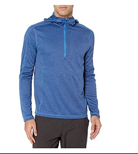 HI-TEC Men's Fan Point Mesh Back Double Knit Long Sleeve Active Hoodie