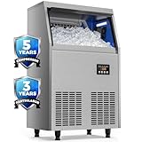 Coolski Commercial Ice Maker Machine, 150LBS/24H Ice Maker Machine with 35LBS Ice Storage Capacity, Freestanding Under Counter Ice Machine for Home Bar Office Restaurant