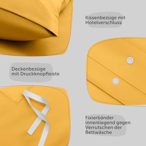 Blumtal Bettwäsche 260x240cm + 2X 40x70cm Kopfkissenbezug - Oeko-TEX zert. Mikrofaser Bettwäsche Set - Mikrofaser Bettbezug bis 95 °C… – Ansicht 3