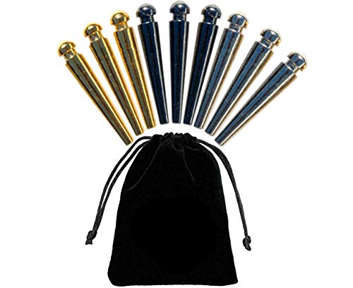 WE Games Premium Easy Grip Metal Cribbage Pegs with Tapered Design - Set of 9, Sleek and Stylish for Cribbage Boards, (3 Gold, 3 Silver, 3 Black) Fits 1/8 Inch Diameter Holes
