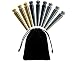 WE Games Premium Easy Grip Cribbage Pegs with a Tapered Design & Velvet Pouch - Set of 9 (3 Gold, 3 Silver, 3 Black)