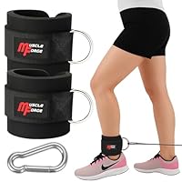 MuscleForge Fußschlaufen Gym - Fußschlaufen Kabelzug Frauen - Kickbacks Fußschlaufe Kabelzug - Fußmanschetten Kabelzug mit D-Ring - Fitness Zubehör Gym Krafttraining Zubehör 2 Stück Set