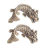 [BEBEMOKO] 2個 製レトロ鯉ペンダント 用キーリングチャーム 室内飾りやネックレスに 手作りアクセサリー用