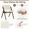 AHDHMCM Folding Dining Chairs Set of 2, Farmhouse Upholstered Accent Chair with Non-Assembly Design, Padded Seat & Cushion Backrest, Portable Wood Kitchen Chairs for Party, Picnic & Home Office