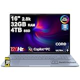 ASUS Vivobook S16 AI PC Laptop 16 Zoll 2.8k OLED 120Hz (600nits, 100% DCI-P3) Intel 16-core Ultra 9 285H 32GB DDR5 4TB SSD Backlit for Designer Creator Business Professional Win11Pro ICP Hub/Copilot+