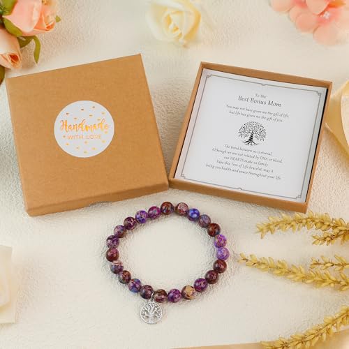 Sereney Christmas Gifts for Grandma Mom Bonus Mom,Grandma Bracelet as Grandmother Christmas Gifts,Bonus Mother Tree of Life Bracelet as Birthday Gift,Sister Bracelets for Women as Sister Gift2