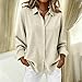 Women's Corduroy Shirts Casual Long Sleeve Button Down Blouses Fashion Fall Top Oversized Classic Office Work Shirt White