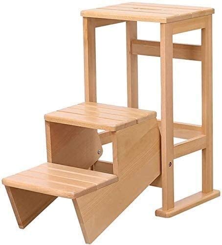 Schritt Hocker aus Holz Convertible Leiter Stufenleiter Nachttisch Küche Stufenleiter Faltbarer Multi-Use-Leiter Hocker Perfekt for Küche