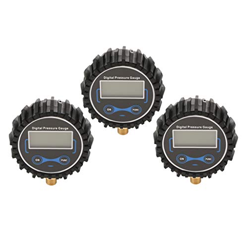 Homyl 3 peças medidor de pressão de pneu digital para carro caminhão