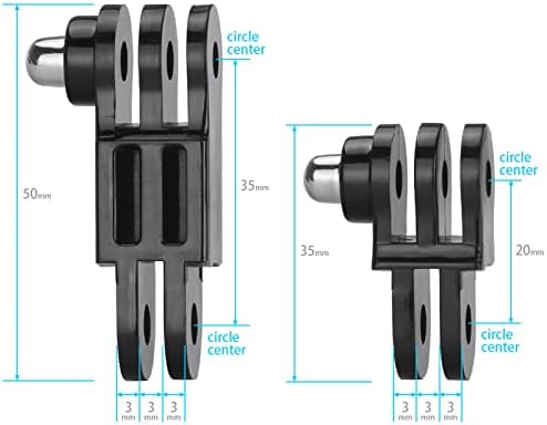 HSU Adjust Extension Arm Mount for GoPro, Same Direction Straight Joints Mount for Hero 11/10/9/8/7/6/5/4/3 and Other Action Cameras