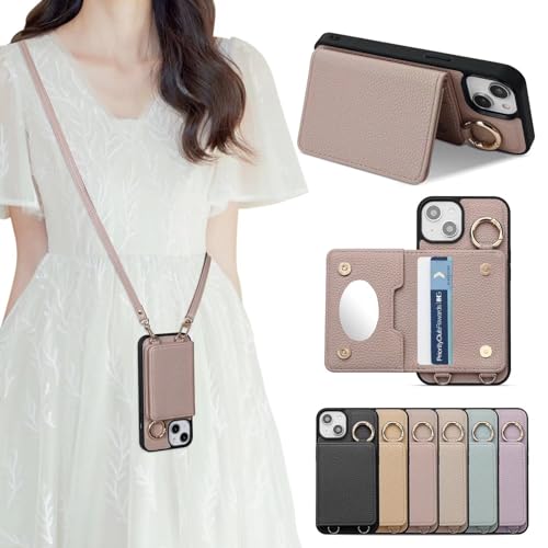 For iPhone 17PROMAX �Ή����郂�f�� �蒠�^�V�����_�[�P�[�X �~���[�t�� ���z�^ ���@�\�X�^���h ���f�B�[�X ���[ ���K���� ���߉\�X�g���b�v (��|��/���|��/�΂߂����Ή�) ���x���_�[�O���C