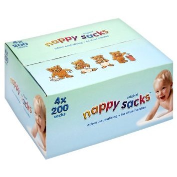 Sacchetti per pannolini Jumbo Box, confezione da 4 x 200 pezzi (800 in totale)
