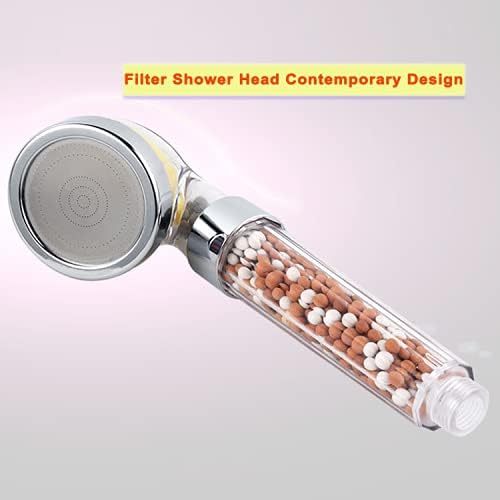 Miniatura 7 de IHAO Cabezal de ducha de mano de alta presión con soporte y manguera de metal purificador de agua dura, filtro de fluoruro de cloro, cabezal de