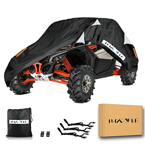 HAYCOVER UTV Cover Waterproof Heavy Duty Oxford Cloth All Weather Protection Covers for Can-Am Maverick X3 Polaris RZR/XP Turbo S Yamaha Kawasaki TERYX KRX UTV Accessories, 2-3 Seater-Plus