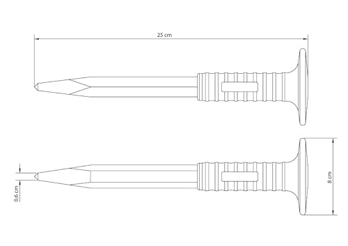 Tramontina 42705910, Ponteiro 10, Corpo Sextavado em Aço Especial, Pintura Eletrostática, com Empunh