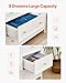 VEVOR 9 Drawer Dresser, Wooden Chest of Drawers with Sliding and Anti-tip Device, Retro Minimalist Dresser Chest, Closet Storage TV Stand Organizer for Living Room, Hallway, Bedroom, Entryway, White