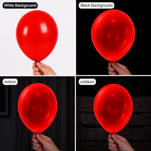 Image of 100 Pcs UV Neon Red Balloons 12 inch Neon Party Supplies, Balloons, Glow in the Dark for Birthday, Graduation, Baby Shower,Wedding, Anniversary Valentines Party Decorations