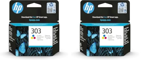 HP T6N01AE 303 Original Ink Cartridge, Tri-color, Single Pack (Pack of 2)