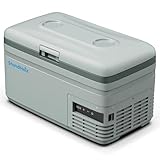 StandHeiz Kompressor Kühlbox 15L – Kompakter Mini Kühlschrank mit App-Steuerung & ECO-Modus, 12V/24V/230V für Auto, Camping, LKW & Büro, Gefrierfunktion bis -20°C, Grau-Grün