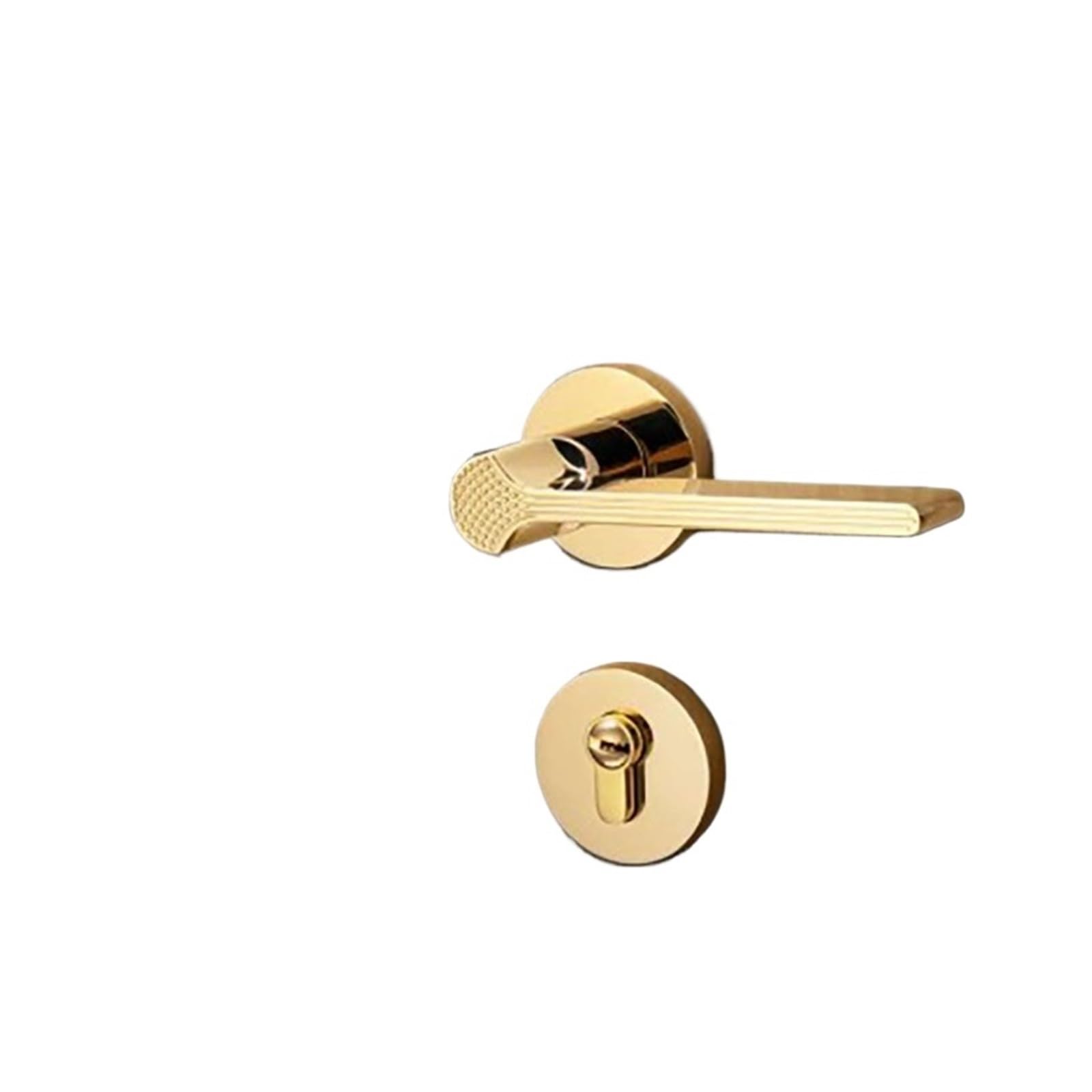 NYRXRYTCA Minimalist Door Lock for Bedroom American Silent Room Door Lock Bathroom Solid Wood Door Handle Household Lock(PVD gold)