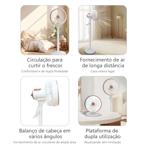 Ventilador de coluna, suporte regulável em altura, compartimento para cubos de gelo ou perfume, moto