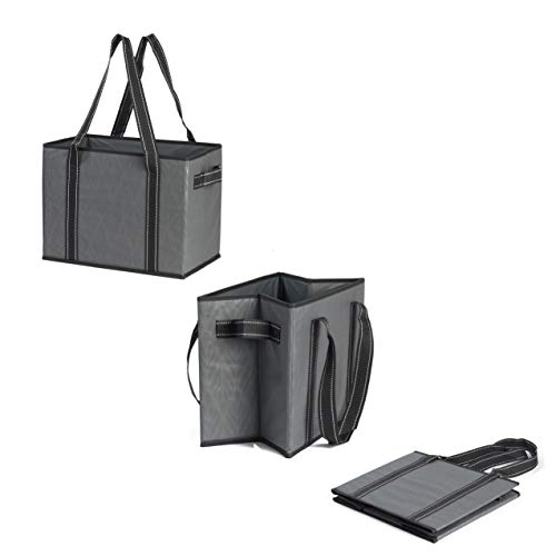 Reusable Grocery Bags Set Shopping Box Laminated Tote With Reinforced Bottom Heavy Duty Premium Collapsible Foldable Storage Boxes Eco Friendly (Set Of 3)… #TOP4