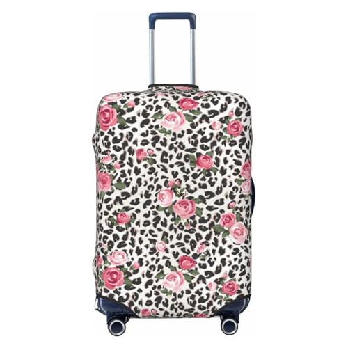 Rose Mix Leopard 3 Travel Luggage Covers - Elasticity Suitcase Covers Protector for Luggage 18-32 Inch