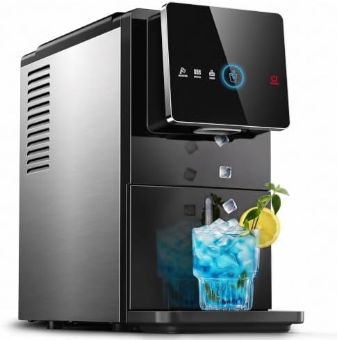 Silonn Nugget Ice Maker Countertop, Auto Drop Ice, Self Cleaning Ice Machine, 40 lbs/24H Soft Chewable Ice, Self Dispensing Nugget Ice Maker for Home, Kitchen and Party