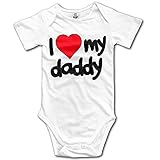 I Love My Daddy Infant Romper Cotton Short Sleeve Onesie Baby Bodysuit Jumpsuit Clothes Outfits White