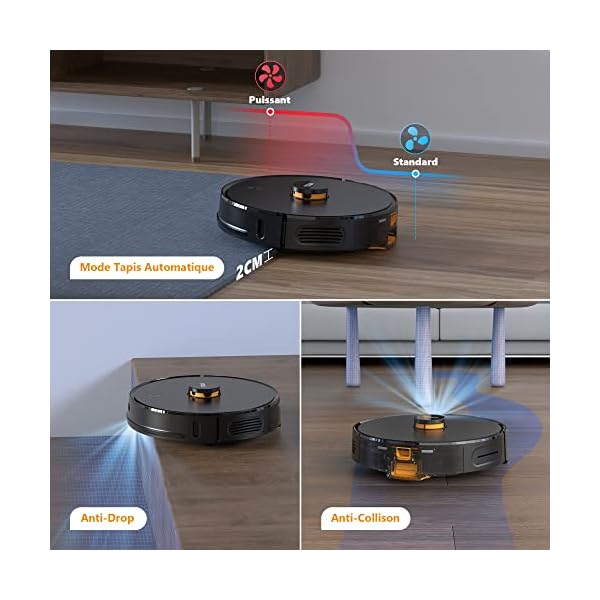 Imou Staubsauger Roboter L11Pro mit Auto Absaugstation 45 Tage Handfrei 3 in 1 Saugroboter mit Wischfunktion, Auto-Aufladen 2700 Pa,LED Display, App, Laser-Navigation, Hinderniserkennung – Bild 4