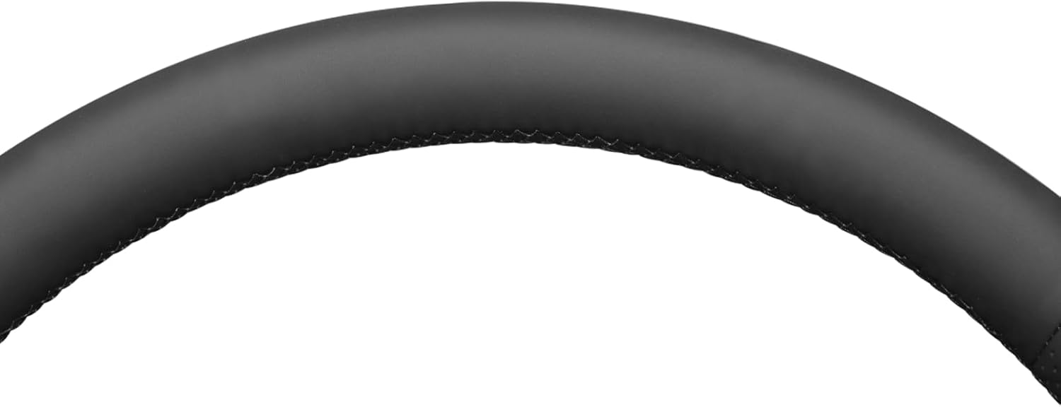MEWANT DIY Hand Stitch Black Genuine Leather Steering Wheel Cover Wrap for Chevy Silverado Blazer 1500 Silverado 2500