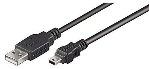 Goobay 93229 USB 2.0 auf USB 2.0 Mini Typ B Kabel 480 Mbits / USB A zu Mini B USB Stecker Adapterkabel / GoPro - Kartenleser - Hubs / Schwarz / 0,3m