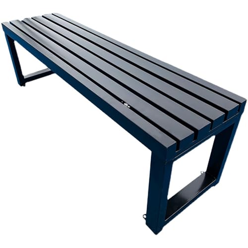 Banc de jardin résistant aux intempéries en métal noir robuste de 150cm