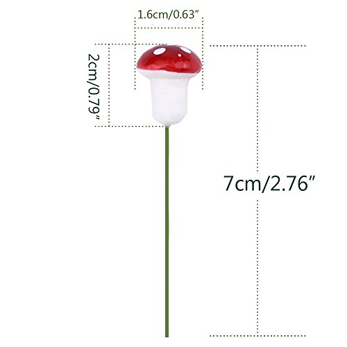 Yueton Pack Of 100 Mini Foam Mushroom For Garden Ornament Flower Pots Bonsai Micro Landscape Decor (Assorted Color) #TOP2