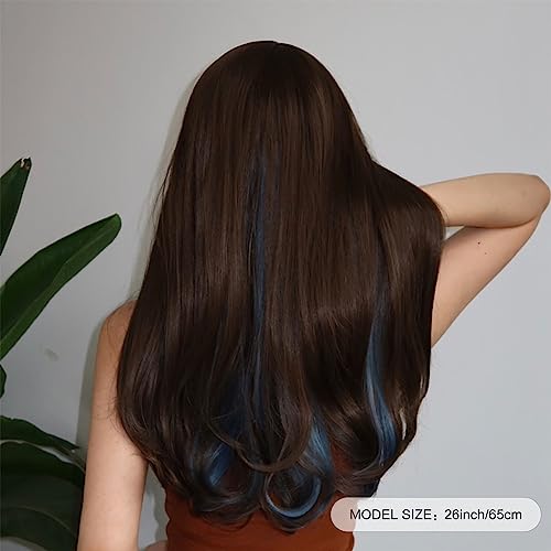 Perruque synthétique longue ondulée haut de gamme cheveux effet naturel