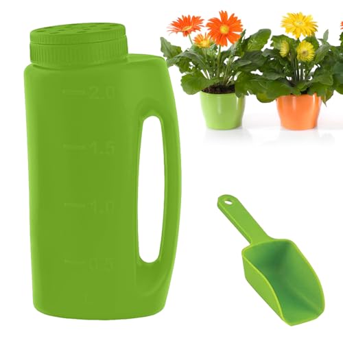Spargitore Di Prato - Spargitore Di Diffusione Portatile Da 2 Litri (1,5 Kg) Di Capacità | Fertilizzante Portatile, Sale, Ghiaccio Sciolto, Saliera Di Roccia Con Cucchiaio Per Entrata, Marciola, Prato