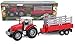 Toyland® - Set di trattori e autocisterne / rimorchi agricoli da 22,5 cm - Ruota Libera - Giocattoli da Fattoria per Ragazzi (Trailer Rosso)