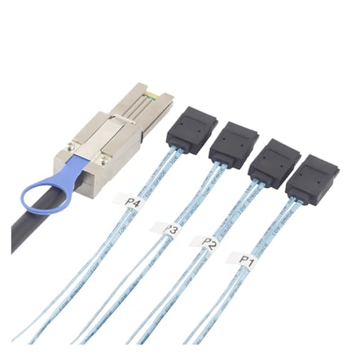 Cable Mini SAS 26Pin HD SFF-8088 a 4 SATA 7Pin 0.5 m miniatura 3