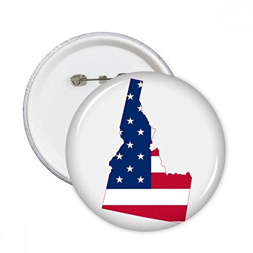 Pins badge de l'État de l'Idaho, décoration ronde en métal blanc pour vêtement et sac