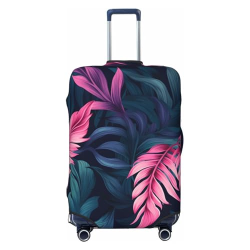 Cute Funny Leaf Plants Travel Luggage Cover for Suitcase Anti-Scratch Fashion Suitcase Protector Washable Elastic Baggage Covers Fits 22-24 Inch Luggage for Travel Beach Holiday