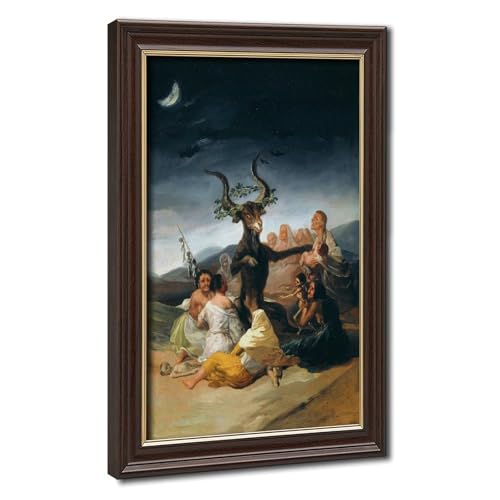 Impression toile Witches of Sabbath Francisco Goya tableau avec cadre de qualité