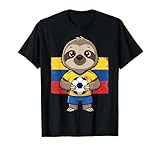 Colombia Fútbol Perezoso Fútbol Aficionado Animal Ball Camiseta